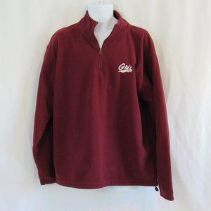 PROEDGE Fleece Pullover Jacket, Men's L, Maroon Red, 1/4 Zip, Montana Griz Logo